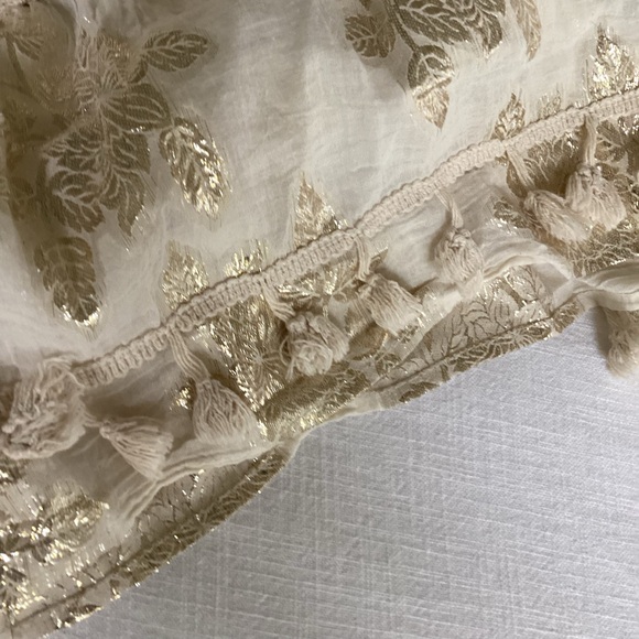 Me 2 Magic Maxi Dress Small Metallic Embroidered Gold  Boho Holiday Party - Picture 13 of 16